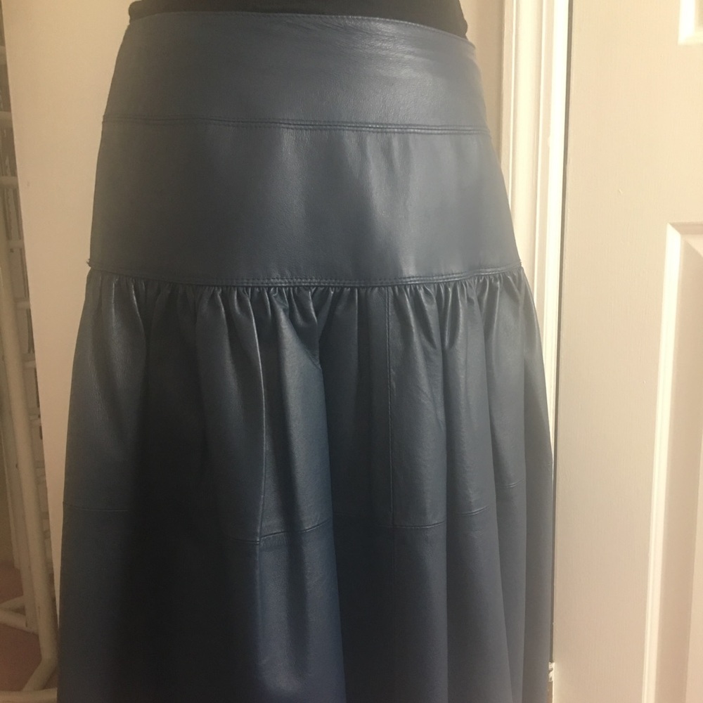 Leather Skirt Pleated
